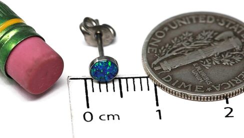 Salish Sea Inspirations Simulated Opal Titanium Hypoallergenic Stud Earrings (4mm Multi-Color) in Kuwait