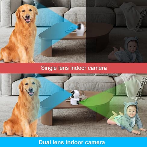 Dual Lens Bluetooth Indoor Camera,5GHz & 2.4GHz WiFi Security Camera,5MP Baby Camera Pet Camera Indoor,Two-Way Talk,355° Pan/Tilt,Plug in in Saudi Arabia