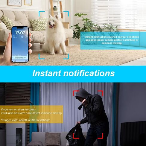 Dual Lens Bluetooth Indoor Camera,5GHz & 2.4GHz WiFi Security Camera,5MP Baby Camera Pet Camera Indoor,Two-Way Talk,355° Pan/Tilt,Plug in in Saudi Arabia