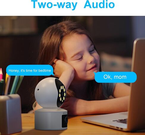 Dual Lens Bluetooth Indoor Camera,5GHz & 2.4GHz WiFi Security Camera,5MP Baby Camera Pet Camera Indoor,Two-Way Talk,355° Pan/Tilt,Plug in in Saudi Arabia