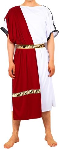 EAWIN Men's Deluxe Classic Toga Costume Set Including Tunic, Belt, and Gold Metal Laurel Wreath Roman God Summer Party Dress in Kuwait