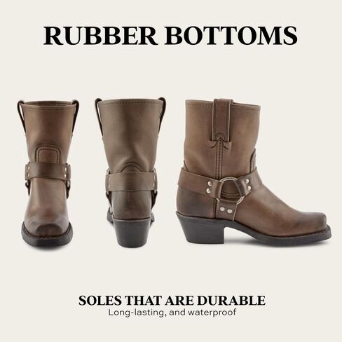 Frye Harness 8R Boots for Women Crafted from Washed and Oiled Italian Leather with Goodyear Welt Construction, Rubber Outsole, and Stacked Leather Heel – 8" Shaft Height in Saudi Arabia