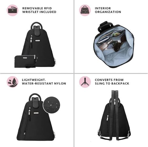 Baggallini Metro Backpack with RFID Wristlet, Midnight Blossom in Saudi Arabia