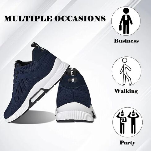 Recyphi Men's Invisible Height Increasing Shoes Elevator Sneakers Breathable Knitted Hidden Heel Fashion Sneakers 2.4'' Taller in Saudi Arabia