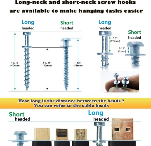Bear Claw Screw, 40 Pack Double Headed Bear Claw Screw, Picture Hangers Multi Purpose Screw Hook for D-Rings, Wire, Sawtooths & Keyholes (40, Silver) in Saudi Arabia