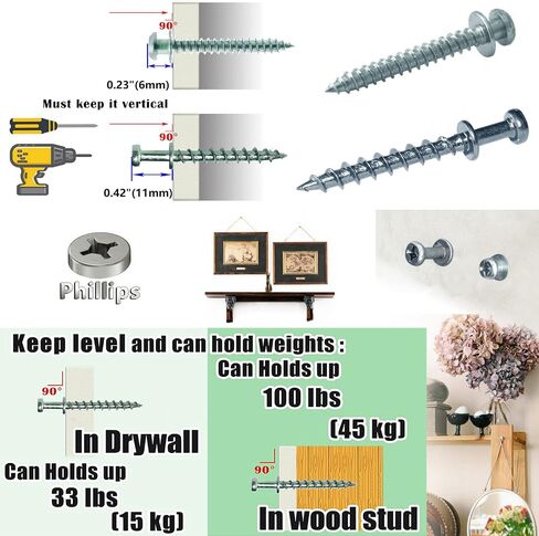 Bear Claw Screw, 40 Pack Double Headed Bear Claw Screw, Picture Hangers Multi Purpose Screw Hook for D-Rings, Wire, Sawtooths & Keyholes (40, Silver) in Saudi Arabia
