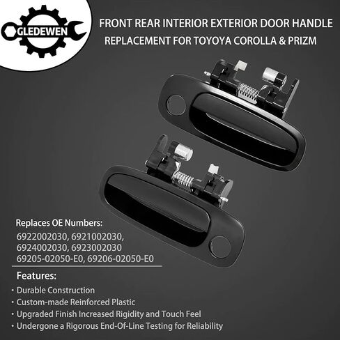 Door Handle Set, Compatible With 1998-2002 Toyota Corolla Chevy Prizm, Interior & Exterior Front & Rear Left Driver & Right Passenger Side, Pack of 8| Replaces# 6922002030 6920602050 77563 80424 77567 in Saudi Arabia