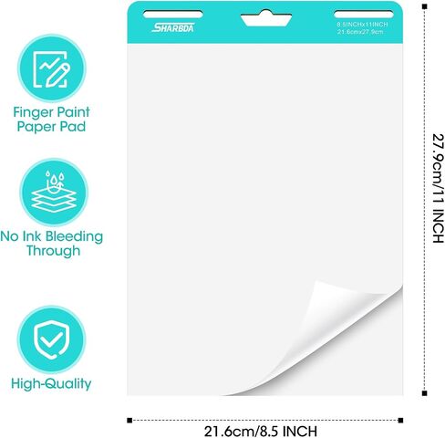 SHARBDA Sticky Easel Pads,Letter-Size,8.5 x 11 inches,Small Chart Paper, 30 Sheets/Pad, 4 Pads, Portable Blank Sheet with Sticky for Classrooms, Drawing, Writing in Kuwait