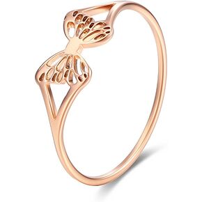 Women's Ring Butterfly Ring Hollow Stainless Steel Ring Cute Everyday Ring Silver Rings for Women