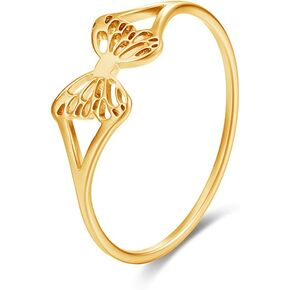Women's Ring Butterfly Ring Hollow Stainless Steel Ring Cute Everyday Ring Silver Rings for Women