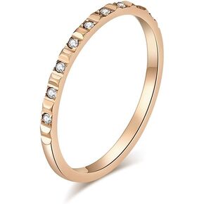 Stacking Rings for Women Cubic Zirconia Stackable Eternity Rings Band Stainless Steel Anniversary Statement Jewelry Gift