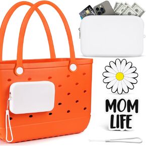 Phone Holder for Bogg Bag, Momlife Charms for Bogg bag,Soft Silicone Insert Accessories and Attachment Compatible with All Bogg Bags, Black