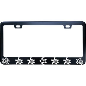 Aloha Hibiscus Hawaii Stainless Steel License Plate Frame for Car, Truck, RV with Screws. 12x6 2-Hole Metal Frame Fits Standard US