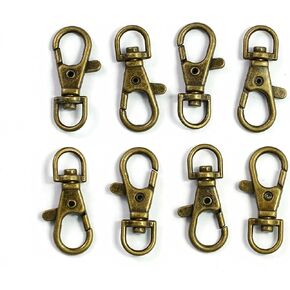 ALL in ONE Lobster Claw Swivel Clasps Lobster Snap Clasp Hook for Key Ring DIY Craft Jewelry Making 1-1/2"x5/8" (Antique Bronze-20pcs)