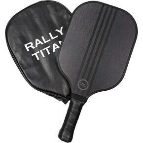 مجداف بيكلبول | سطح من ألياف الكربون المزخرفة T300 | قلب مركب من مادة البولي بروبيلين على شكل قرص العسل | قبضة وسادة | مجداف فردي بغطاء من رالي تيتان للرجال والنساء in Kuwait