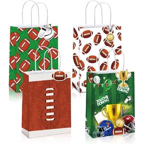 Mpanwen Donut Goodie Bags, 16 Pcs Sweet One Two Sweet Party Favor Candy Treat Gifts Bags With Handle for Birthday Baby Shower Holiday Party Decorations