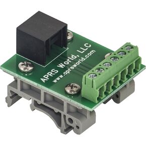 RJ-25 (6P6C) / RJ-12 (6P4C) Breakout Board to Screw Terminals, with DIN Rail Clips
