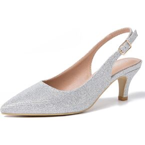 Women's Slingback Kitten Heel Pointed Closed Toe Low Heel Pumps Elegant Comfortable Dress Wedding Evening Bridal Party Shoes