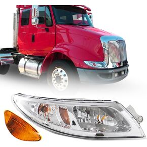 Headlight Assembly For International Durastar 4300 Truck 2001-2016,Black Headlamp Replacement Pair Driver And Passenger Side