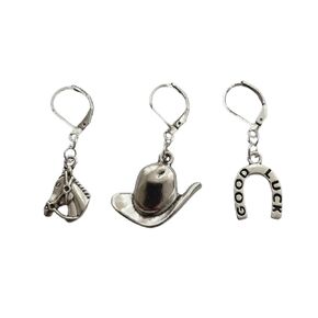 3pcs in Set Cowboy Hat Lever Back Earrings for Man Woman Country Western Horse Jewelry The Texan huggies