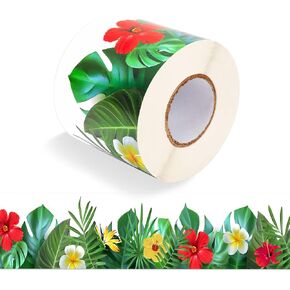 حدود لوحة إعلانات بأوراق استوائية بطول 65.6 قدم، ذاتية اللصق من أوراق النخيل وزهور الكركديه وحواف لوحة إعلانات للعودة إلى المدرسة والفصول الدراسية وديكورات المكاتب المنزلية in Kuwait