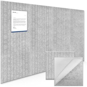 Large Cork Board, 12Packs Felt Cork Board Tiles for Office 11.8"x11.8" 12pcs Total 48"x36" Felt Wall Self Removable Adhesive Bulletin Board for Home Office Decor Wall Photos Memo Cards