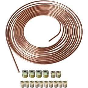 labwork Copper Nickel Brake Line Tubing Kit 3/16 OD 25 Foot Coil Roll all Size Fittings