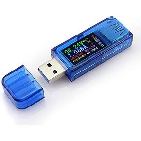 AT34 USB 3.0 Tester,USB Power Meter 30V 4A USB Voltage Tester Multimeter Digital Multimeter Current Tester Voltmeter Ammeter IPS Color Display Capacity Power USB Charger Tester