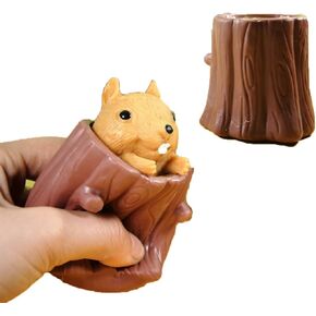 Net Red Stump Squirrel - Squeeze Cup Pinch Le Super Germination Vent Decompression Artifact Toy (Stump Squirrel) in Saudi Arabia
