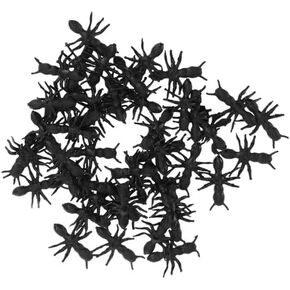 100Pcs Black Fake Black Ant Realistic Imitation for Halloween Prank Props Simple and Sophisticated Design Executive Desk Games Gag Toys and Practical Jokes Novelty and Gag Toys