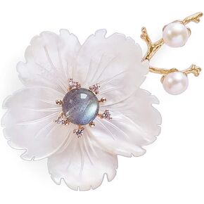 New Year Brooches and Pins for Women with Crystal,Flower Lapel Pin Blossom Brooch Jewelry Gifts,Fashionable Accessories Flower Brooches and Pins for New Year Gift