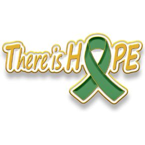 For Ribbon Pin Mental Health Awareness There is Hope Soft Enamel Lapel Pin Love Official Kelly Green Ribbon Brooch for Charity Public and Social Events Hats Bags Clothes