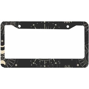 Decorative License Plate Frame Skull Octopus Art Car Tag Cover Aluminum Auto License Plate Holder for Men Women