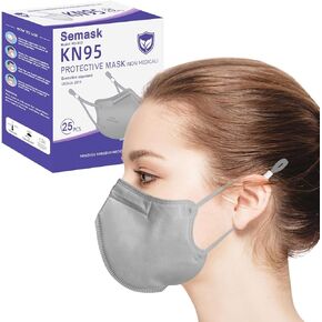 KN95 Adjustable Masks 25 Pack, Individually Wrapped Disposable Masks with Adjustable Ear Loops