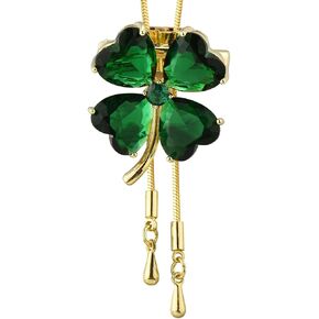 Four Leaf Clover Brooch Pin Pendant Plated Crystal Brooch for Women Lucky Decor St Patrick's Day Holiday Christmas Jewelry Gift, A Variety of Ways to Wear