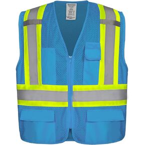 KAYGO High Visibility Safety Vests KG0100, Safety Vests Reflective with Pockets and Zipper,ANSI Type R Class2 Not FR