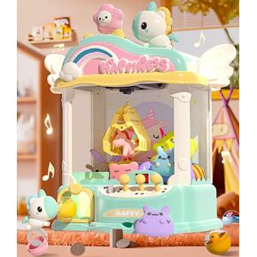 Unicorn Claw Machine for Kids,Arcade Games Mini Vending Machine|Candy Claw Machine with Projection and Music, Toys for Girls and Boys 3-12 Year Old