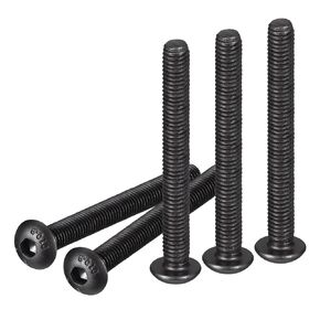 M4-0.7x40mm Button Head Socket Cap Screws - 25Pack - Good for Machine - Carbon Steel Black Oxide - Hex Drive Full Thread Fasteners