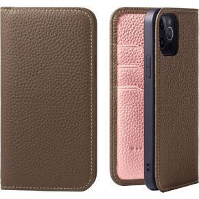 hanatora - Japan iPhone13Pro Flip case with Card Holder Genuine Leather Phone Cover Stylish Quality case No Magnets PH-13Pro-Black