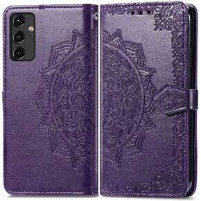 Compatible with Samsung Galaxy A35 5G Wallet Case with Card Holder Leather Flip Magnetic Closure Shockproof Protective Case with Stand Cover for Samsung Galaxy A35 5G. Mandala Black
