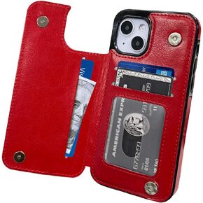 Wallet Case for iPhone 13 with Card Holder Cover Cell Phone Leather Protective Purse 6.1 Inch Black
