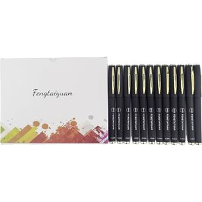 Fengtaiyuan 10P18x12, Gel Ink Roller Ball Pens, Black Ink, Bold Point 1.0mm, Writting Pens, Smooth, 12 Pack (10P18x12)
