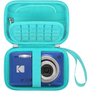 Elonbo Camera Carrying Case for KODAK PIXPRO FZ55 / FZ53 / FZ45 / FZ43 16MP Digital Camera, Vlogging Camera Storage Holder Travel Bag, ​Mesh Bag Fits Batteries, Cable, Memory Card, Red