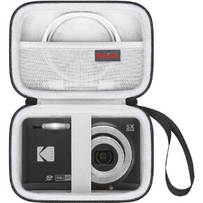 Elonbo Camera Carrying Case for KODAK PIXPRO FZ55 / FZ53 / FZ45 / FZ43 16MP Digital Camera, Vlogging Camera Storage Holder Travel Bag, ​Mesh Bag Fits Batteries, Cable, Memory Card, Red