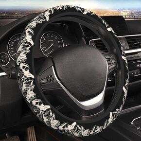 Vintage Mountain Colorado Flag 15 Inch Car Steering Wheel Cover, Anti-Slip Steering Wheel Protector for Women Men