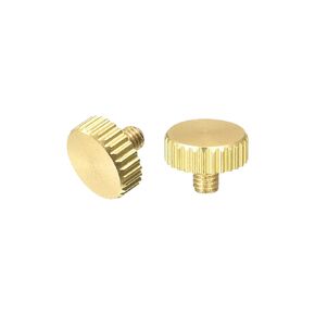 uxcell Knurled Thumb Screws, M3x6mm Flat Brass Bolts Grip Knobs Fasteners for PC, Electronic, Mechanical 2Pcs