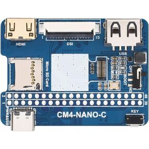 لوحة قاعدة Waveshare Nano من النوع C متوافقة مع وحدة حساب Raspberry Pi 4 بنفس حجم كاميرا CM4 Onboard 8MP