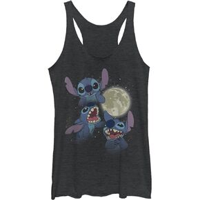 Disney Women's Lilo Three Stitch Moon Tri-Blend Racerback Layering Tank