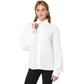 Norma Kamali Women's Full Sleeve Nk Shirt W/Collar Stand