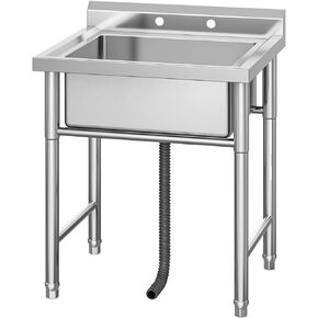 Gaomon Stainless Steel Sink, Commercial Kitchen Prep & Utility Sink Free Standing 3-Compartment Bowl for Restaurant Laundry Garage Bar Workshop (3 Compartment, 38.9"L x 17.7"W x 37"H)